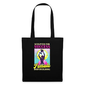 Bodybuilder féminin sculpté pour le succès - Sac en tissu - noir - Devant