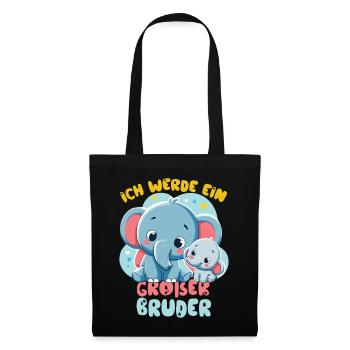 Annonce de la prochaine génération | Je vais être un grand frère en 2025 - Sac en tissu - noir - Devant