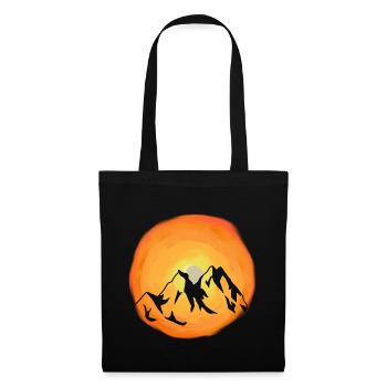 Ensoleillement, Montagnes, Nature sauvage, Rayons de soleil, Montagne - Sac en tissu - noir - Devant