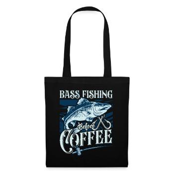 Bass Fishing Before Loves Fly Fishing Coffee Lover - Sac en tissu - noir - Devant