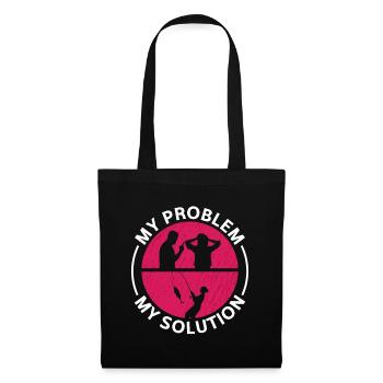 Pêcheur d’achigan Mon problème Mon pictogramme Maman Papa - Sac en tissu - noir - Devant