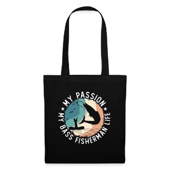 Pêcheur d’achigan Ma passion Pêche à la mouche de l’achigan - Sac en tissu - noir - Devant