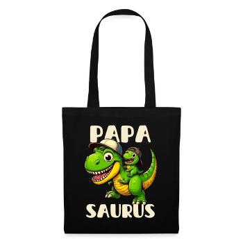 Papa Saurus Father's Day T-Rex Dinosaur Family - Tote Bag - black - Front
