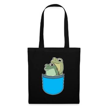 Poches : Grenouilles, Grenouille, Amphibien, Crapauds - Sac en tissu - noir - Devant