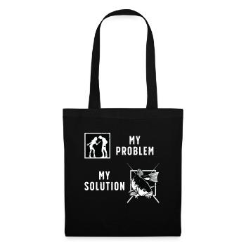 Pêcheur de doré Mon problème Mon pictogramme Papa Maman - Sac en tissu - noir - Devant