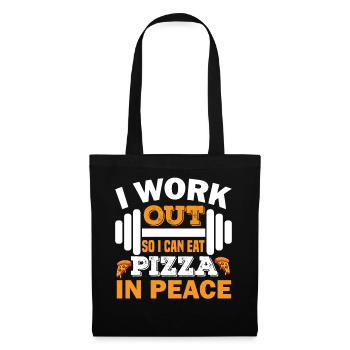 Je m’entraîne pour pouvoir manger de la pizza en paix. - Sac en tissu - noir - Devant