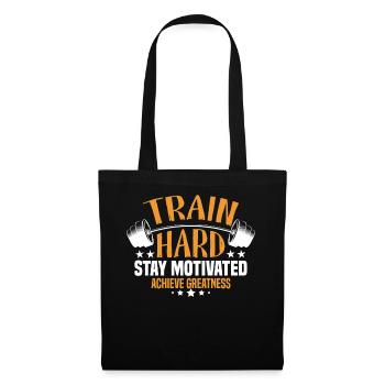 Entraînez-vous dur, restez motivé, atteignez l’excellence. - Sac en tissu - noir - Devant