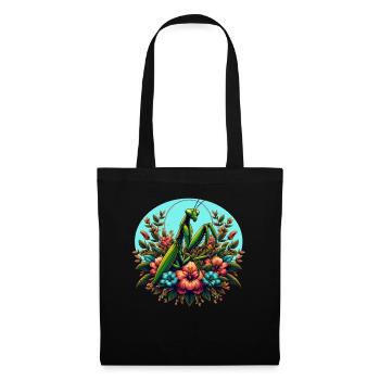 Praying mantis in a sea of flowers - Tote Bag - black - Front