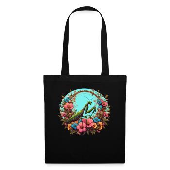 Praying mantis in a sea of flowers - Tote Bag - black - Front