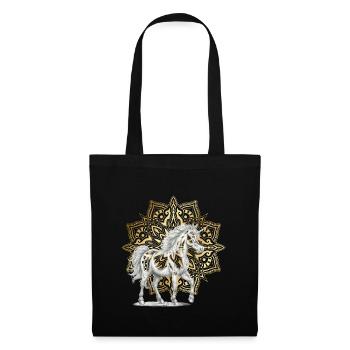 Mandala Licornes Licorne Cheval Chevaux Élégant - Sac en tissu - noir - Devant