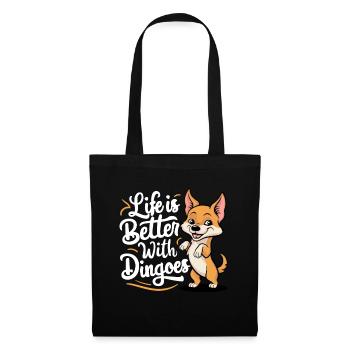 Australischer Dingo - Stoffbeutel - Schwarz - Vorne