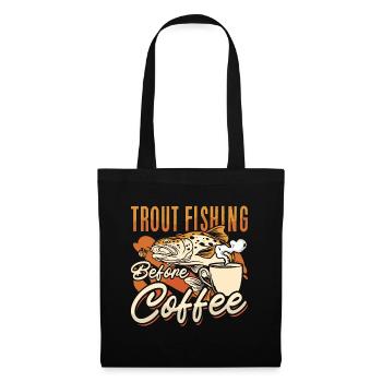 Pêche à la truite avant le café Pêcheur Amateur de café - Sac en tissu - noir - Devant