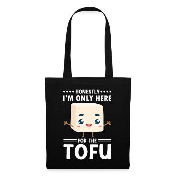 Vegan Vegetarier Design für einen Tofu Fan - Stoffbeutel - Schwarz - Vorne