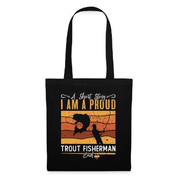 Pêcheur de truite Une histoire courte Je suis amateur de pêche - Sac en tissu - noir - Devant