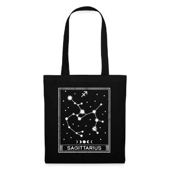 Signe astrologique du Sagittaire - Sac en tissu - noir - Devant