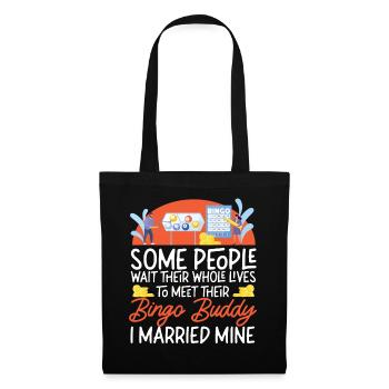 Joueur de bingo mari femme mariage - Sac en tissu - noir - Devant