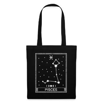 Signe astrologique des Poissons - Sac en tissu - noir - Devant