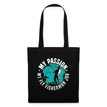 Pêcheur à la mouche Ma passion Mon amateur de chasse au poisson à la mouche - Sac en tissu - noir - Devant