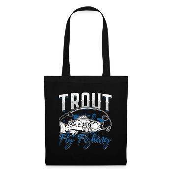 Fly Fishing Trout Fly Fishing Fish Hunting Lover - Stoffbeutel - Schwarz - Vorne