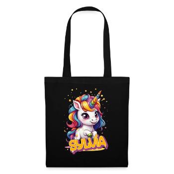 SYLVIA - Beautiful girl name with cute unicorn - Tote Bag - black - Front