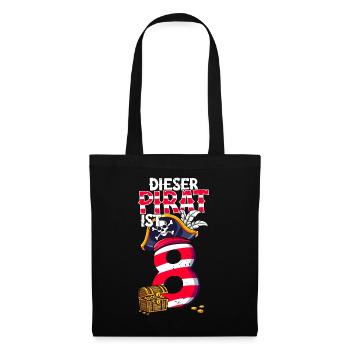 8e anniversaire Pirates - Sac en tissu - noir - Devant
