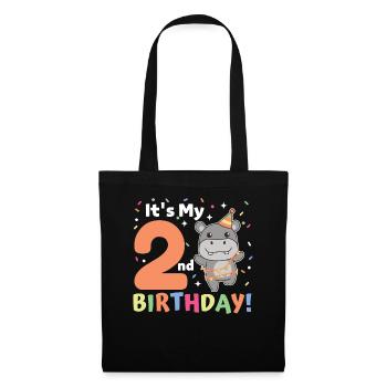 Hippopotame pour les enfants de 2 ans - Sac en tissu - noir - Devant