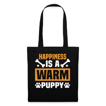 Happiness Is A Warm Puppy. - Tote Bag - black - Front