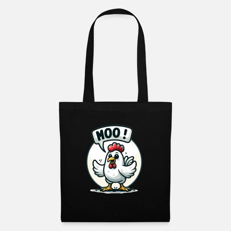 Das Huhn macht Muh - Stoffbeutel - Schwarz
