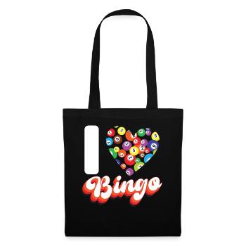 Bingo Player Heart I Love Bingo - Tote Bag - black - Front