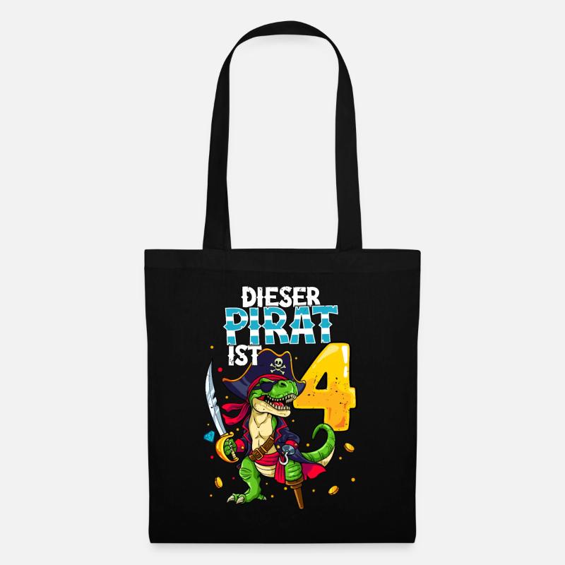 4th Birthday Pirates - Tote Bag - black