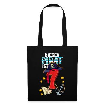 7e anniversaire Pirates - Sac en tissu - noir - Devant
