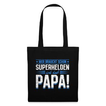 Superheld Papa Besser als jeder Comic-Held - Stoffbeutel - Schwarz - Vorne