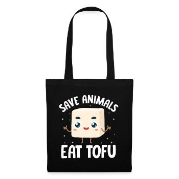 Vegan Vegetarier Design für einen Tofu Fan - Stoffbeutel - Schwarz - Vorne