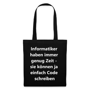Geschenk für Nerds - Stoffbeutel - Schwarz - Vorne