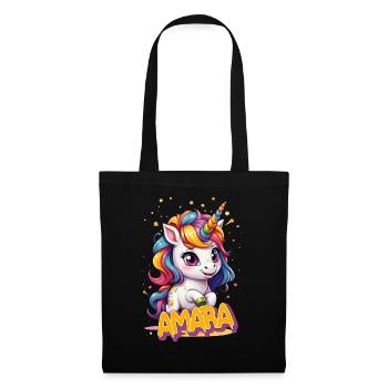 AMARA - Beautiful girl name with cute unicorn - Tote Bag - black - Front