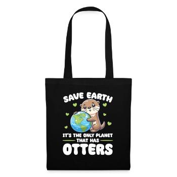 Ist der einzige Planet mit Otters Earth Day - Stoffbeutel - Schwarz - Vorne