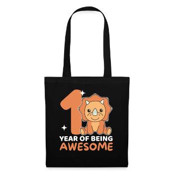 Triceratops for 1st birthday for children one year - Tote Bag - black - Front