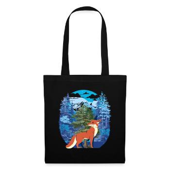 Forêt de renards - Sac en tissu - noir - Devant