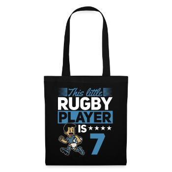 7th Birthday Kids Rugby Player - Tote Bag - black - Front