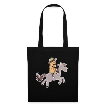 Cacahuète chevaux cavalier cavalier écrou - Sac en tissu - noir - Devant