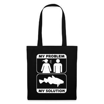Pêcheur de carpes Mon problème Mon pictogramme Papa Maman - Sac en tissu - noir - Devant