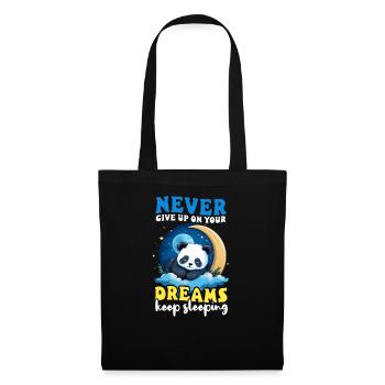 Panda n’abandonne jamais ses rêves continue de dormir - Sac en tissu - noir - Devant