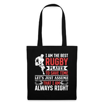 I am the best Rugby player - Funny Rugby - Tote Bag - black - Front