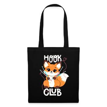 Crochet fox in hook club - Tote Bag - black - Front
