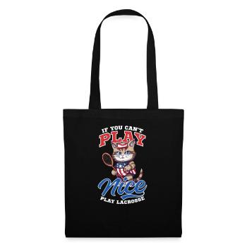 4 juillet Lacrosse Cat Play Lacrosse - Sac en tissu - noir - Devant