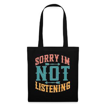 Désolé, je n’écoute pas 37 - Sac en tissu - noir - Devant