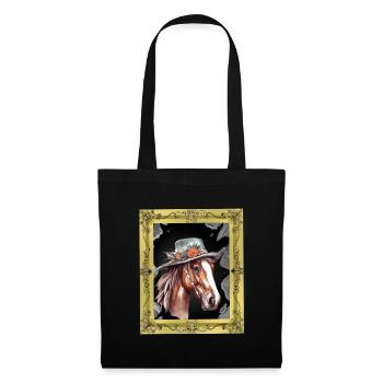 Tête de cheval Cheval Jument Ross Gaule - Sac en tissu - noir - Devant