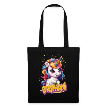 STEPHANI - Beautiful girl name with cute unicorn - Tote Bag - black - Front