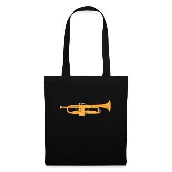 Sons de musique de trompette - Sac en tissu - noir - Devant