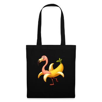 Bananen Flamingo - Stoffbeutel - Schwarz - Vorne